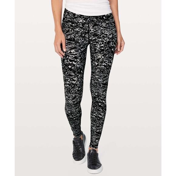 Lululemon Sz 8 Wunder Under Hi-Rise Tight 28"Liquid Platinum Alpine White Multi - Picture 1 of 14